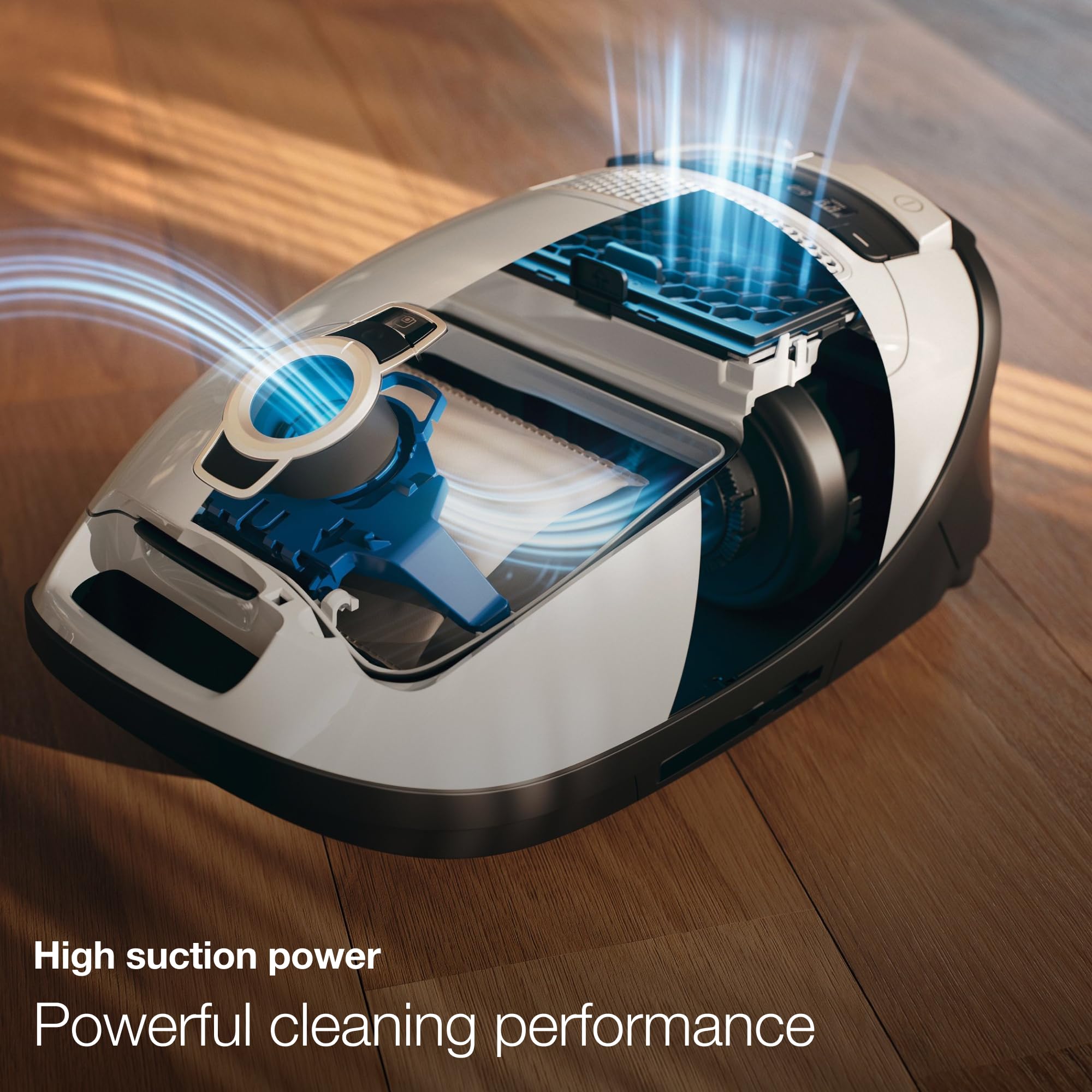 Miele Complete C3 Marin Bagged Canister Vacuum - Electrobrush for Carpets & Hard Floors, Marine Blue, Compact Size